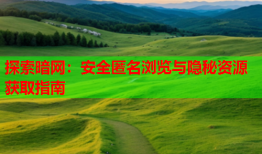 探索暗网：安全匿名浏览与隐秘资源获取指南