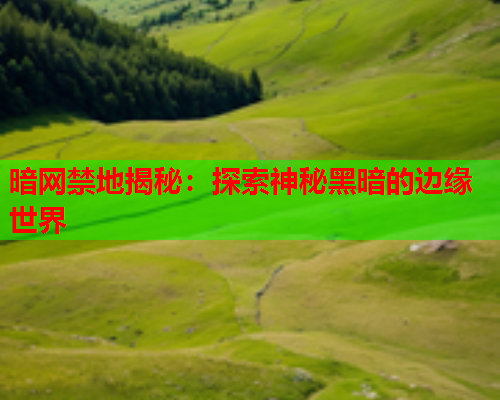 暗网禁地揭秘：探索神秘黑暗的边缘世界