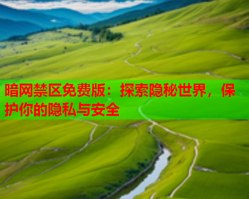 暗网禁区免费版：探索隐秘世界，保护你的隐私与安全
