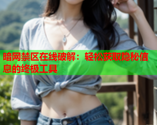 暗网禁区在线破解：轻松获取隐秘信息的终极工具